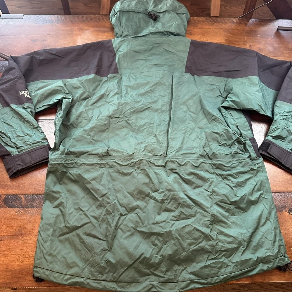 Vintage North Face Jacket Mens Extra Large Green Black Gore Tex Hood Parka Coat - Picture 10 of 16